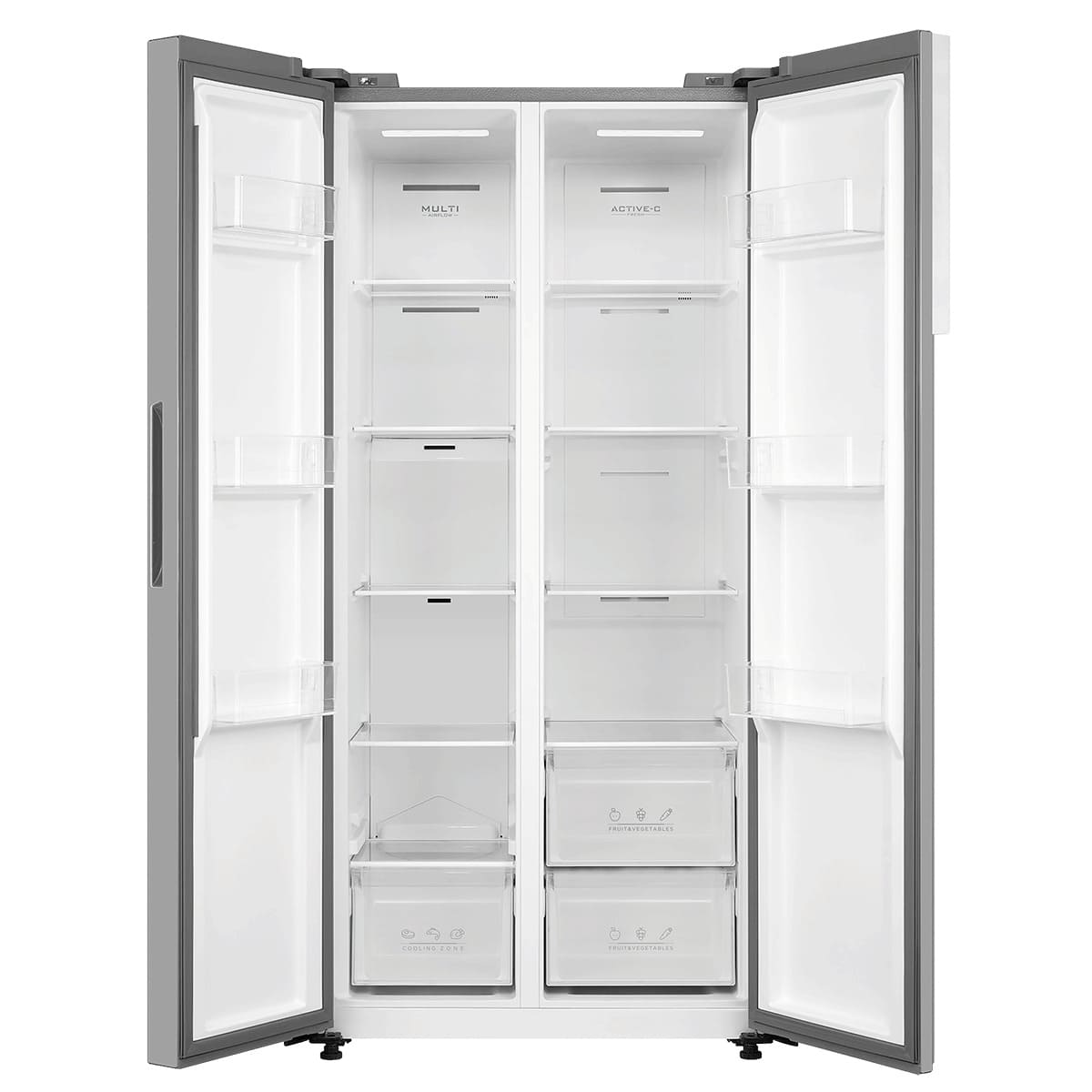 Refrigerador Midea 442L Side By Side Inverter Maxi Freezer Inox 220V