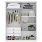 Roupeiro Loop Lopas 184cm 100% MDF 4 Portas Branco