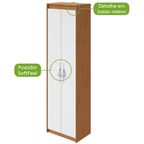 Armário Multiuso Bliss Lopas 2 Portas 50cm Amêndoa e Branco