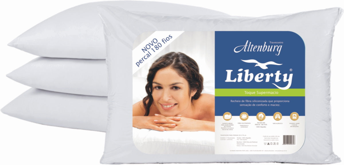 Travesseiro Altenburg Liberty 50x90cm 180 Fios Branco
