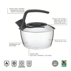 Chaleira Tramontina 1,5L Fundo Triplo e Cabo Preto Inox