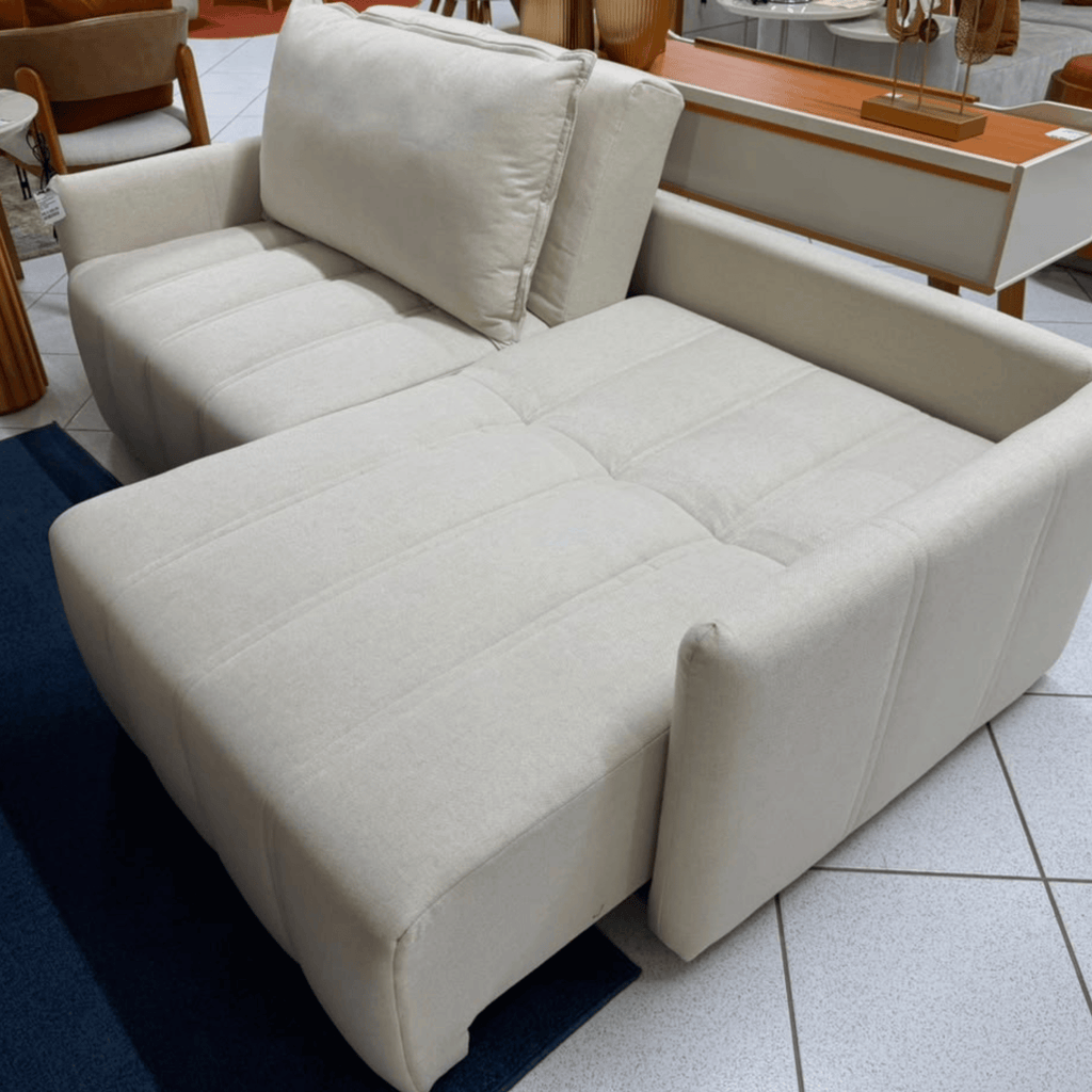 Sofá Nivus 200cm Temda 2 Assentos Retráteis Linho Bege