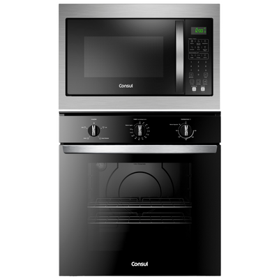 Kit Consul de Embutir Forno Elétrico 84L COB84BE+Micro-ondas 32L CM146AE Preto 220V