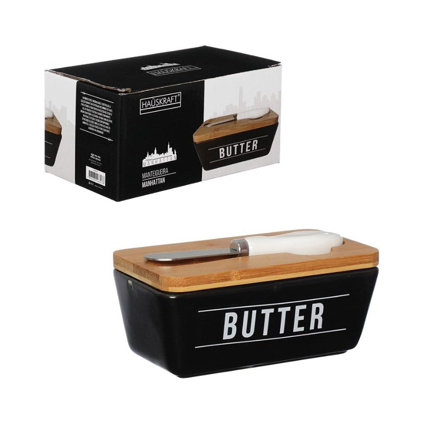 Manteigueira de Porcelana Etilux Manhattan  400ml Preto