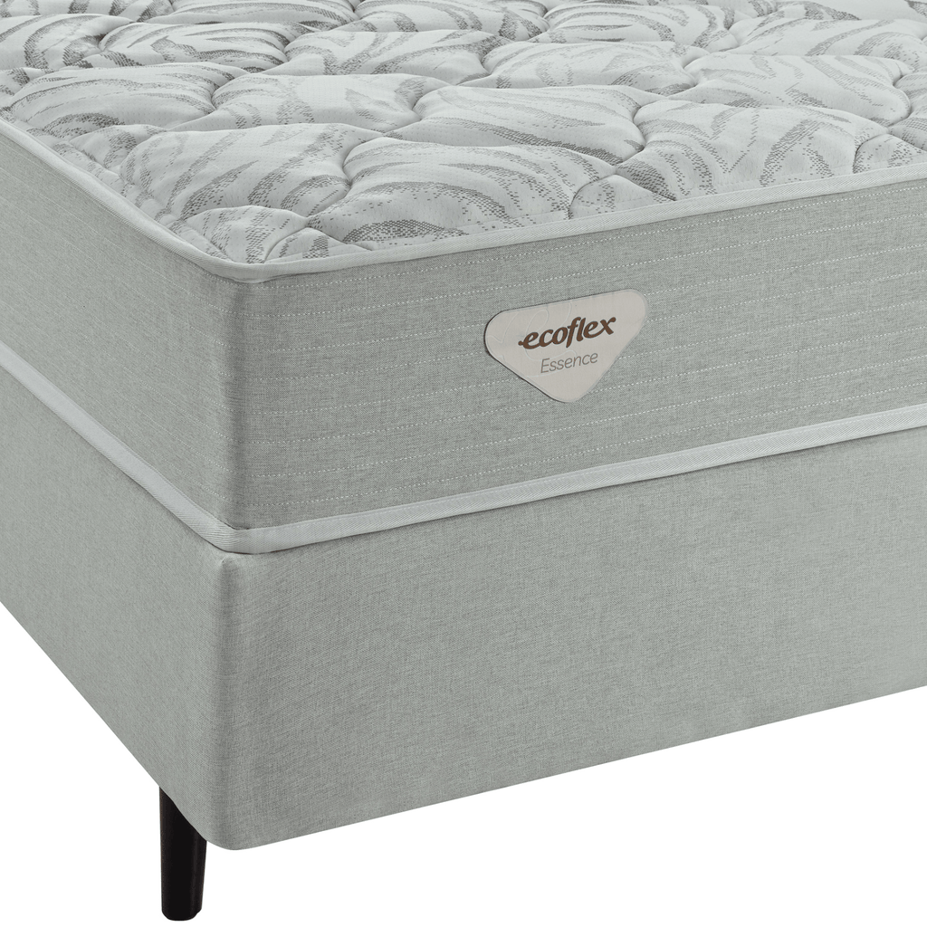 Conjunto Cama Box Luno Queen Ecoflex 158x198x61cm Molas Ensacadas PWS Prata