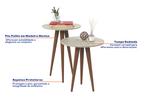 Conjunto de 2 Mesas Laterais Slim Patrimar Off White