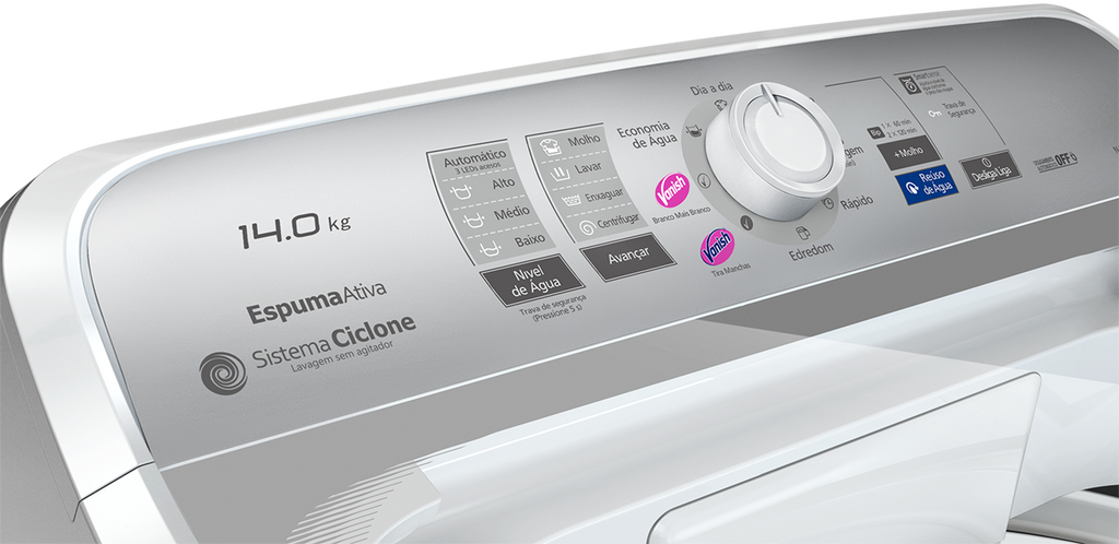 Lavadora de Roupas Panasonic 14Kg NA-F140B1WB Tecnologia Smartsense Cesto Inox Branco 220V