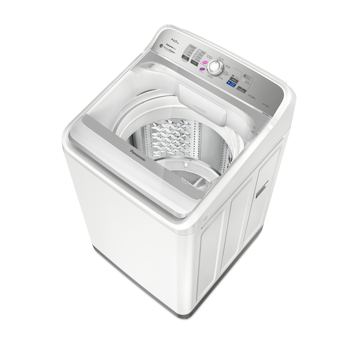 Lavadora de Roupas Panasonic 14Kg NA-F140B1WB Tecnologia Smartsense Cesto Inox Branco 220V
