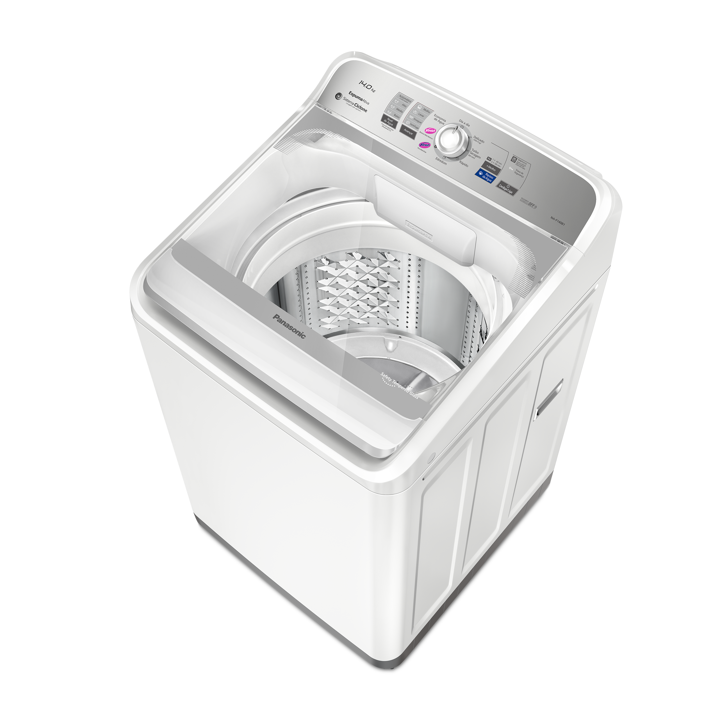Lavadora de Roupas Panasonic 14Kg NA-F140B1WB Tecnologia Smartsense Cesto Inox Branco 220V