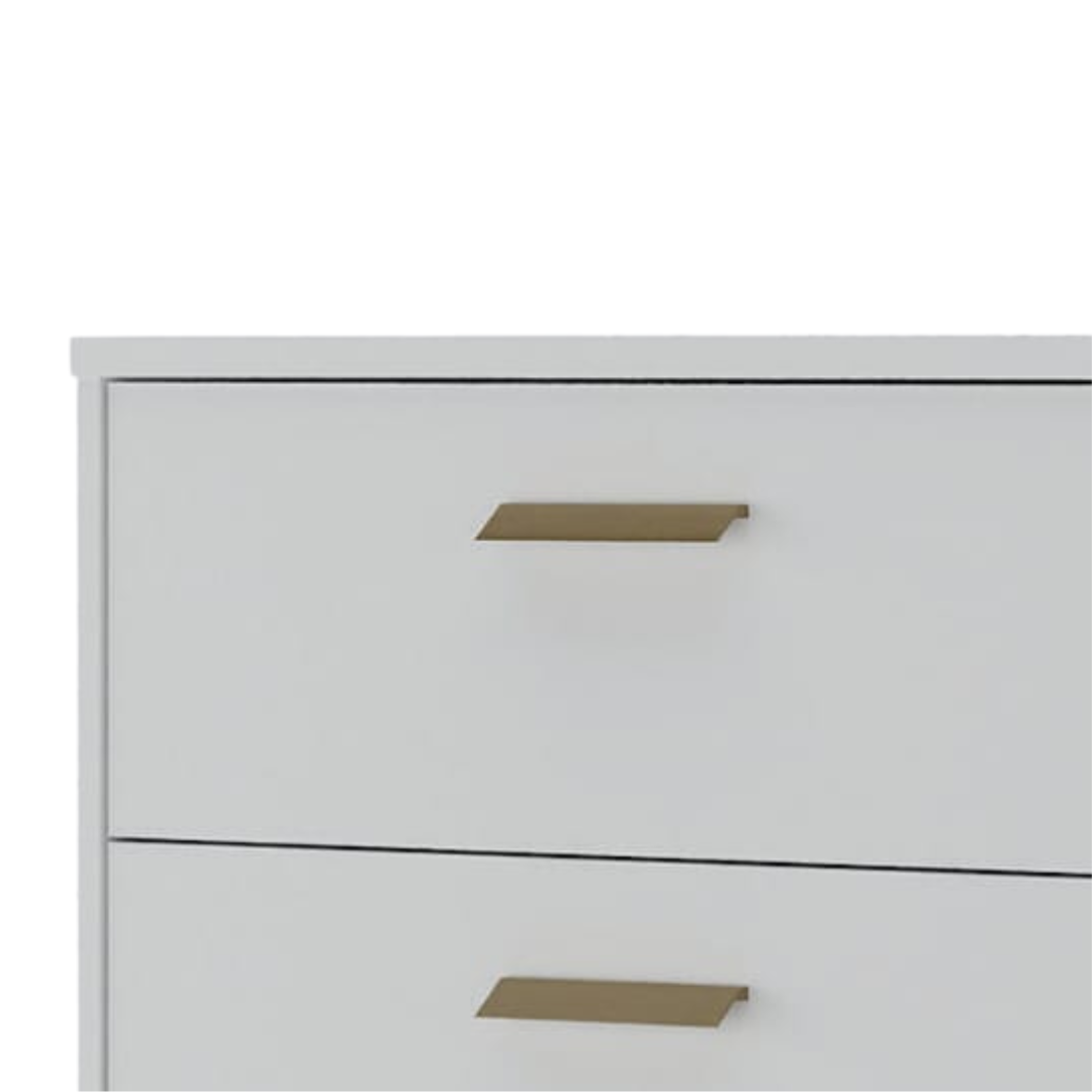 Cômoda Divino 140cm Mambel 100% MDF 6 Gavetas Branco