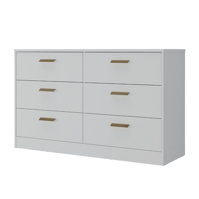 Cômoda Divino 140cm Mambel 100% MDF 6 Gavetas Branco