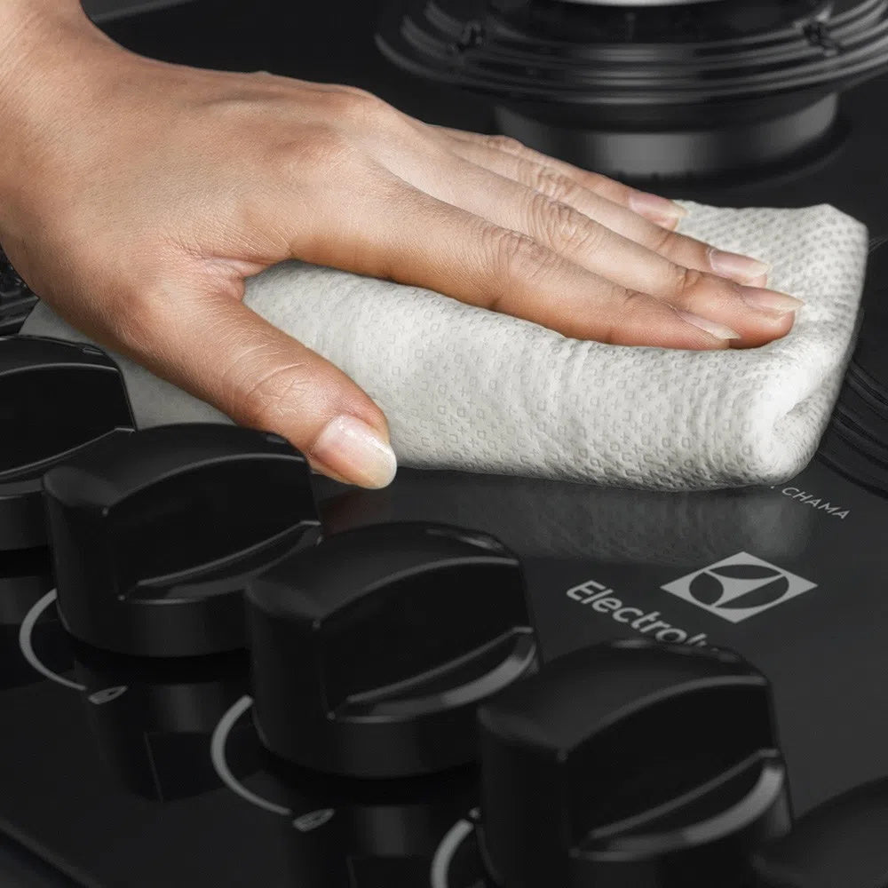 Cooktop à Gás Electrolux 5 Bocas Tripla Chama KE5TP Vidro Preto Bivolt