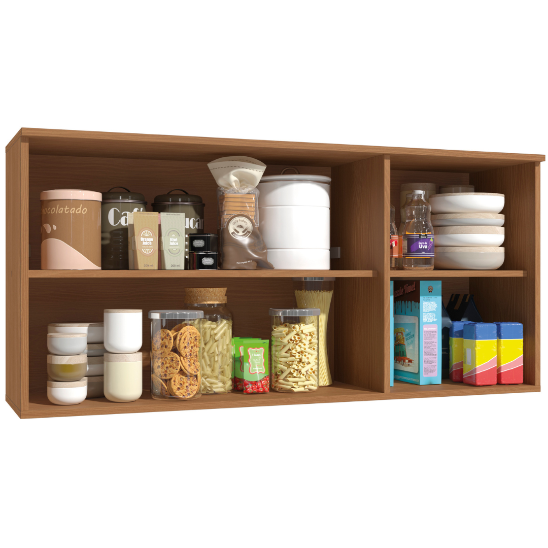 Armário Aéreo de Cozinha Linna Kappesberg 3 Portas 120cm Canela