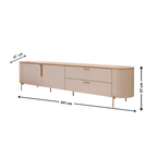 Rack Celine 241cm 100% MDF DJ Móveis 2 Portas 2 Gavetas Off White