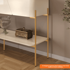Aparador Liara DJ Móveis 140cm 1 Gaveta Off White Pés em Dourado