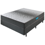 Conjunto Cama Box Dual Firm Casal Ecoflex 138x188x59cm Espuma Chumbo