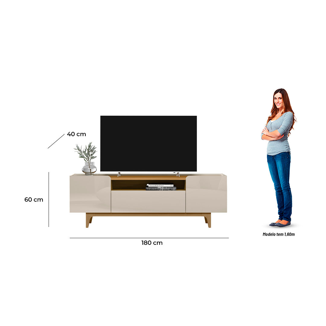Rack Orlando Linea 180cm  Tauari e Off White