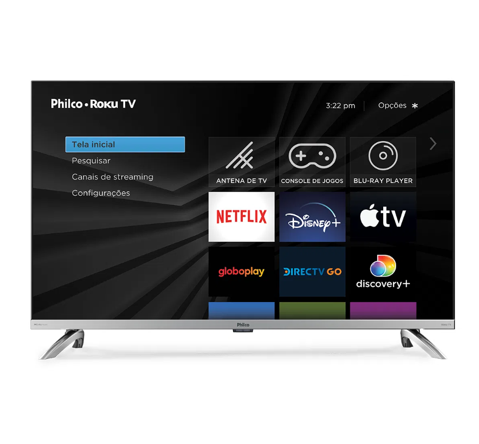 Smart TV 32” HD LED Philco Roku TV 220V