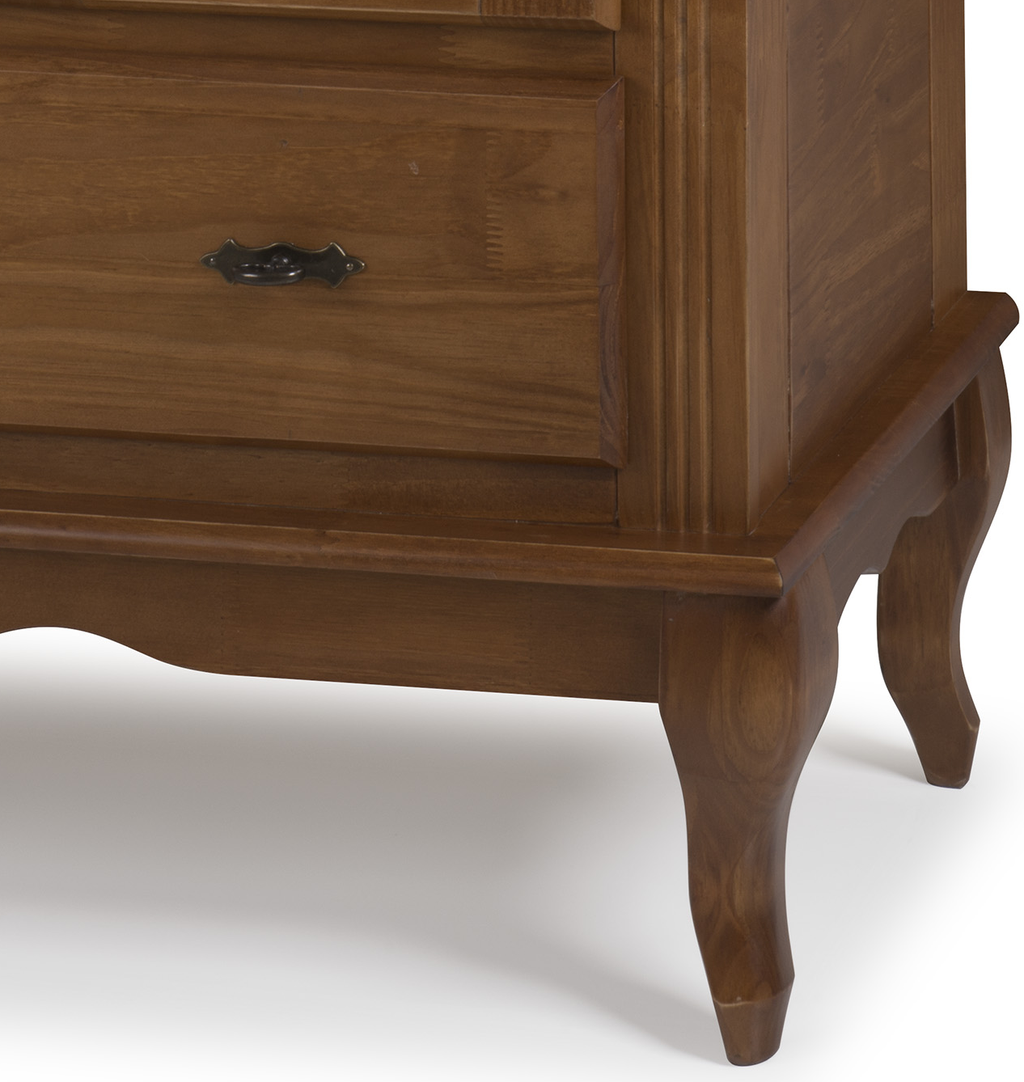 Cristaleira Baixa Rústica Linz 80x96cm 60312 2 Portas 1 Gaveta 100% Madeira Maciça Imbuia