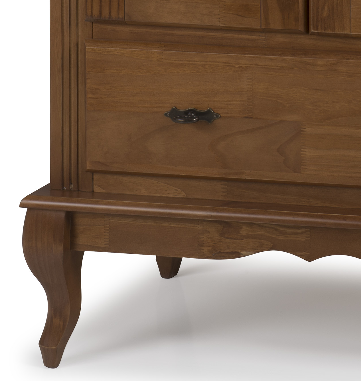 Cristaleira Baixa Rústica Linz 80x96cm 60312 2 Portas 1 Gaveta 100% Madeira Maciça Imbuia