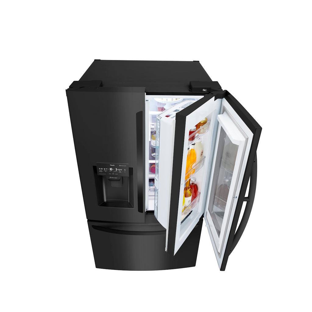 Refrigerador LG 660L 3 Portas French Door Inverse InstaView Inverter Água e Gelo na Porta Inox Black 220V