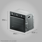 Forno de Embutir Elétrico Electrolux 80L OE8EL Efficient com PerfectCook Preto 220V
