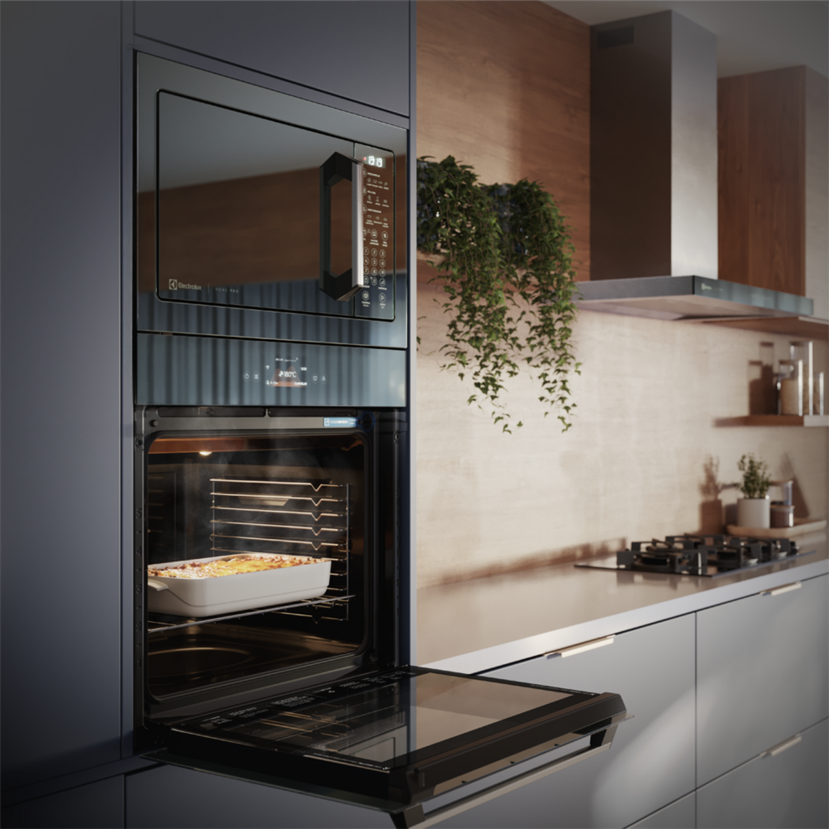 Kit Electrolux de Embutir Home Pro Forno Elétrico OE9XS 80L + Micro-ondas 34L ME3HP Espelhado 220V