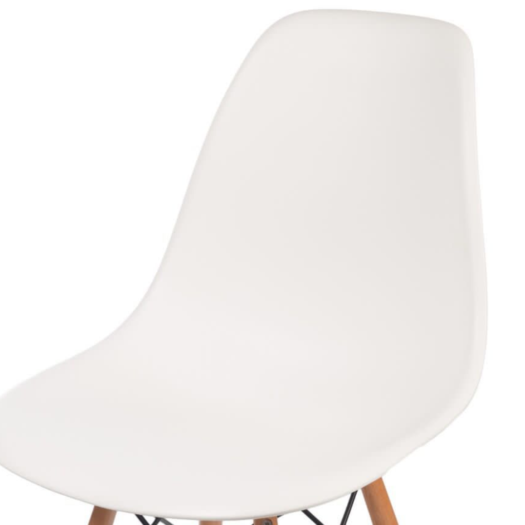 Cadeira Eiffel GRP em Polipropileno Pé Madeira Palito Branco