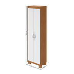 Armário Multiuso Bliss Lopas 2 Portas 50cm Amêndoa e Branco