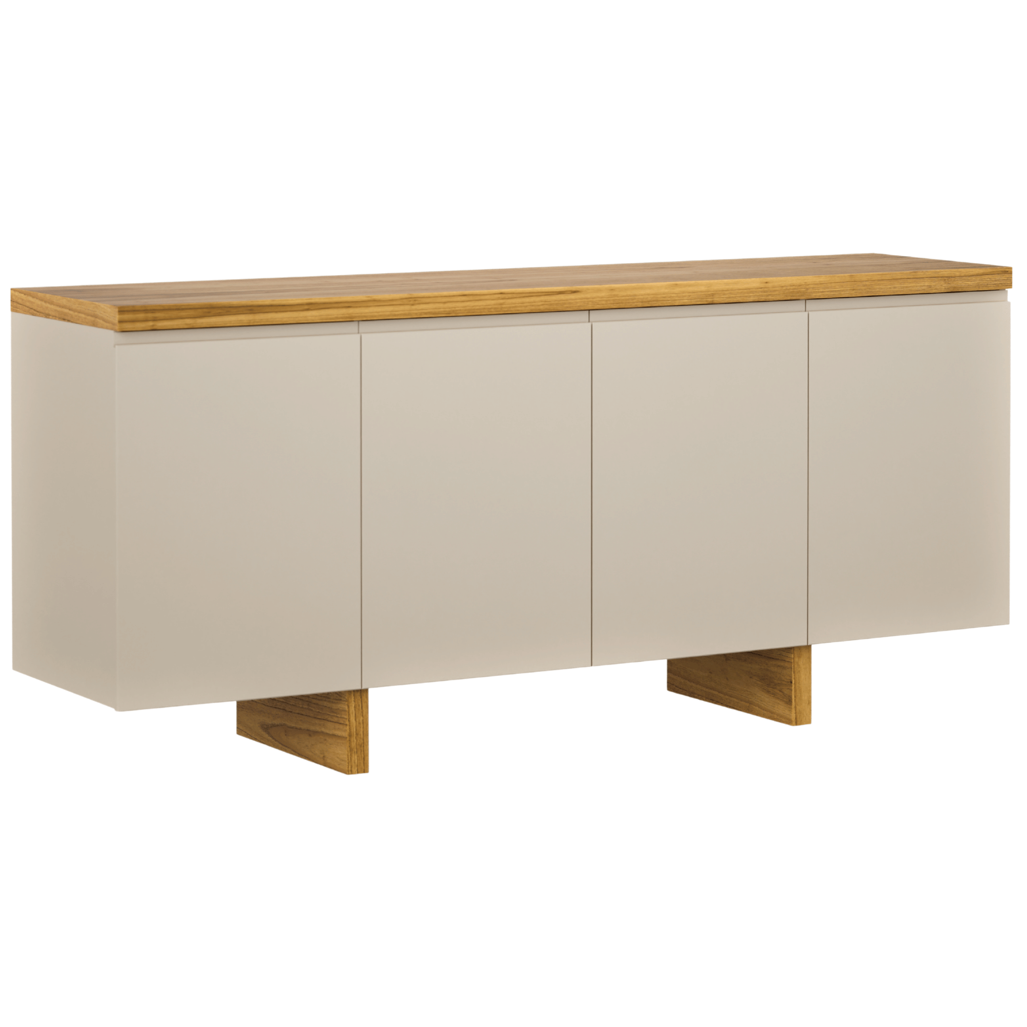 Balcão Buffet Süd Imcal 180cm 4 Portas 1 Gaveta Off White e Cinamomo