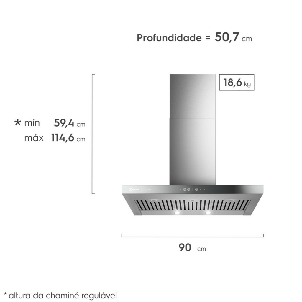 Kit Electrolux Home Pro Forno Elétrico Embutir 80L +Cooktop 5 Bocas +Coifa de Parede 90cm Espelhado 220V