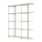 Estante Enya Província 180x195cm 5 Prateleiras Off White e Champanhe