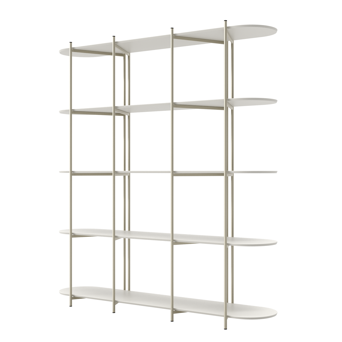 Estante Enya Província 180x195cm 5 Prateleiras Off White e Champanhe