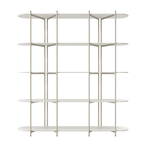 Estante Enya Província 180x195cm 5 Prateleiras Off White e Champanhe