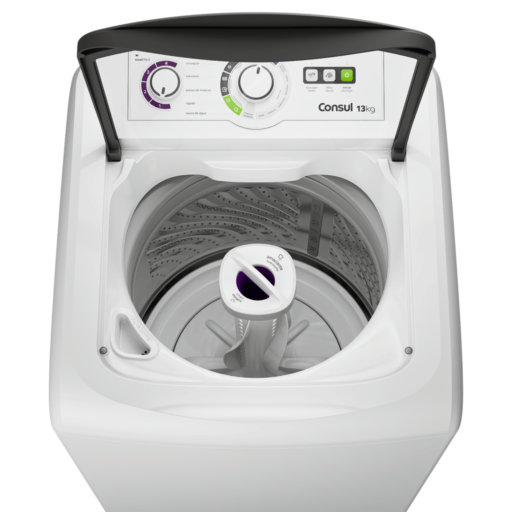 Lavadora de Roupas Consul 13Kg CWH13AB Dosagem Econômica Cesto Inox Branca 220V
