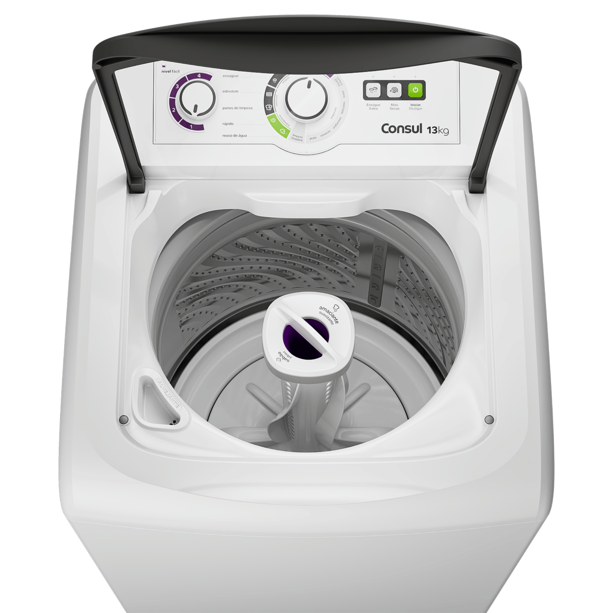 Lavadora de Roupas Consul 13Kg CWH13AB Dosagem Econômica Cesto Inox Branca 220V