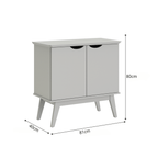 Balcão Buffet Prisma Patrimar 81cm 2 Portas Off White e Cinamomo