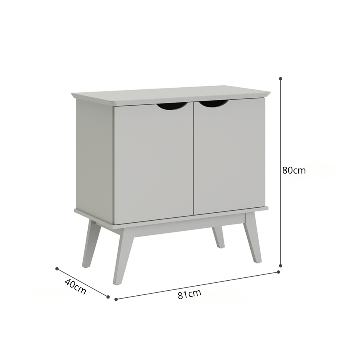 Balcão Buffet Prisma Patrimar 81cm 2 Portas Off White e Cinamomo