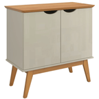 Balcão Buffet Prisma Patrimar 81cm 2 Portas Off White e Cinamomo