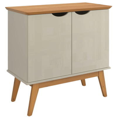 Balcão Buffet Prisma Patrimar 81cm 2 Portas Off White e Cinamomo
