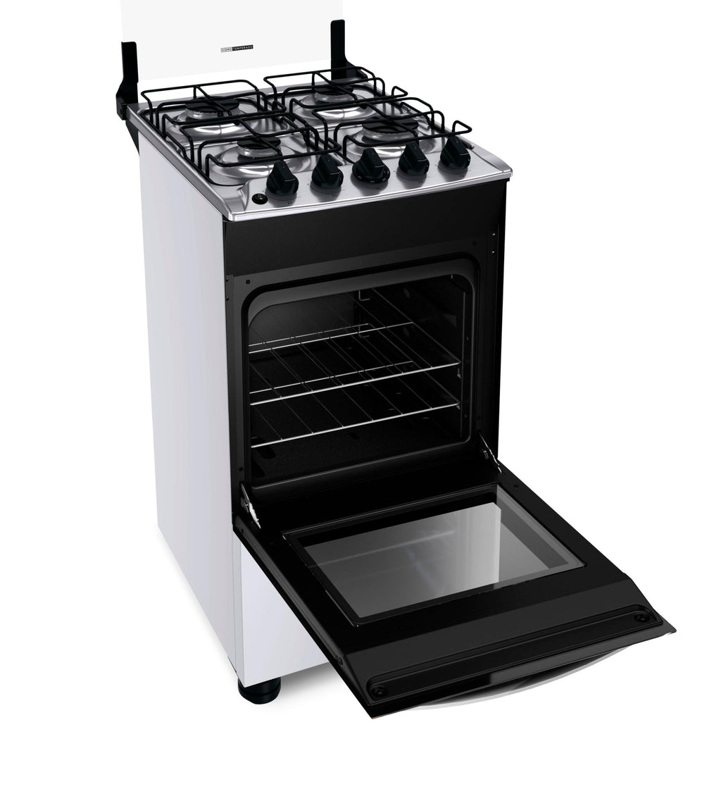 Fogão 4 Bocas Brastemp BFO4NBB Piso Duas Prateleiras com Alturas Ajustáveis Branco Bivolt