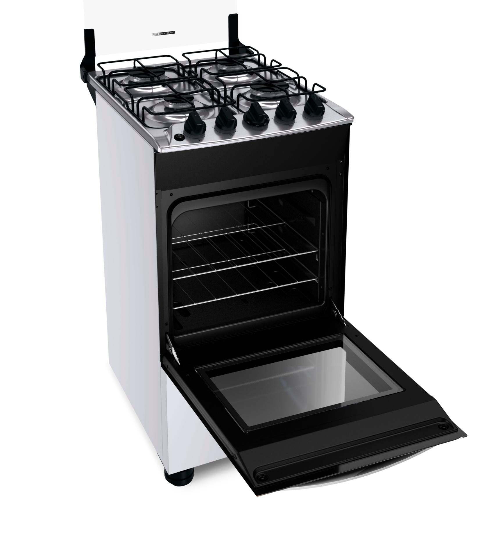 Fogão 4 Bocas Brastemp BFO4NBB Piso Duas Prateleiras com Alturas Ajustáveis Branco Bivolt