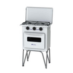 Fogão à Gás Portátil 2 Bocas Gemini com Tampa de Metal Branco 220V