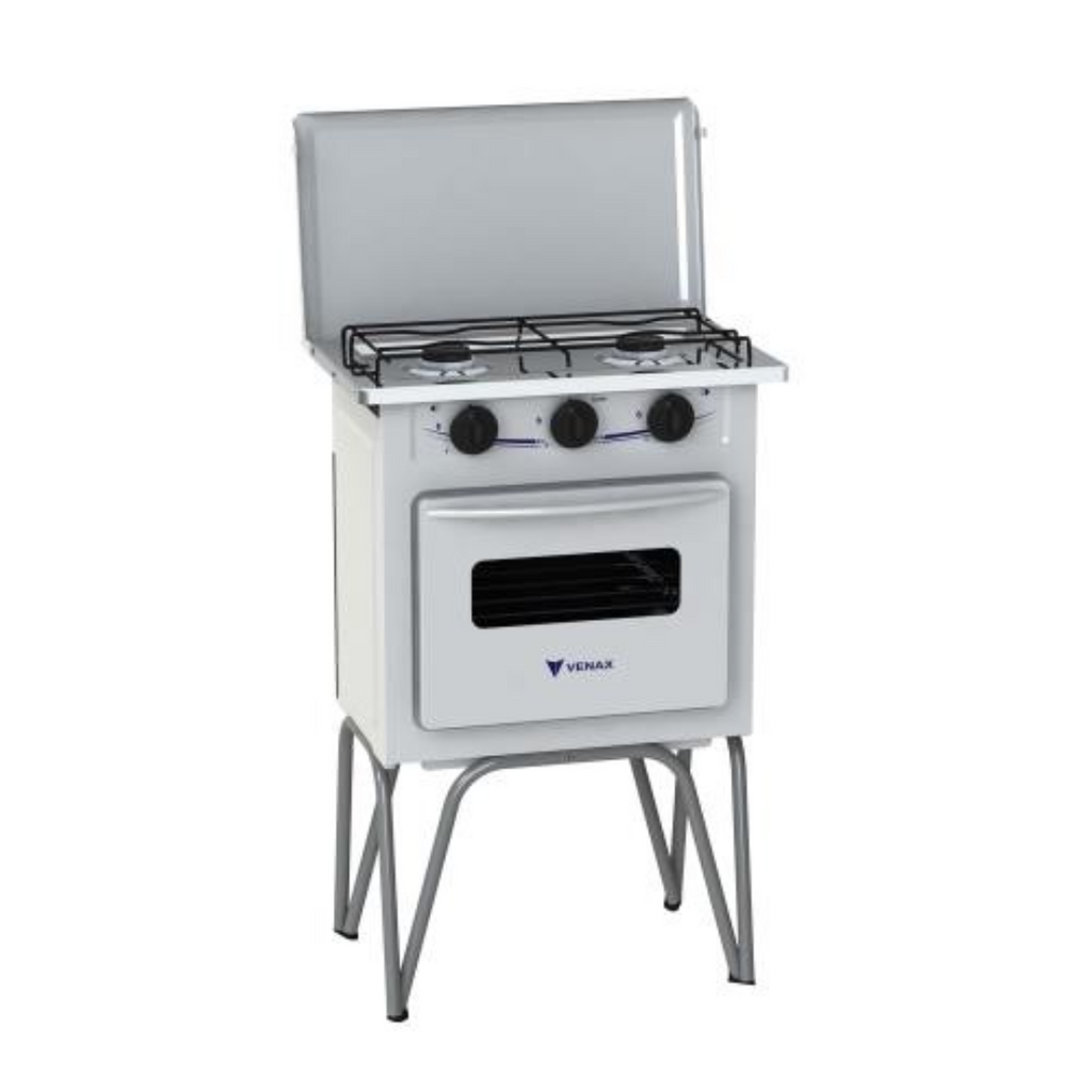 Fogão à Gás Portátil 2 Bocas Gemini com Tampa de Metal Branco 220V