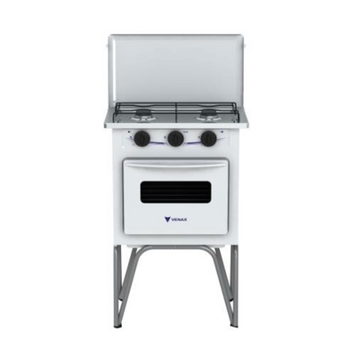 Fogão à Gás Portátil 2 Bocas Gemini com Tampa de Metal Branco 220V
