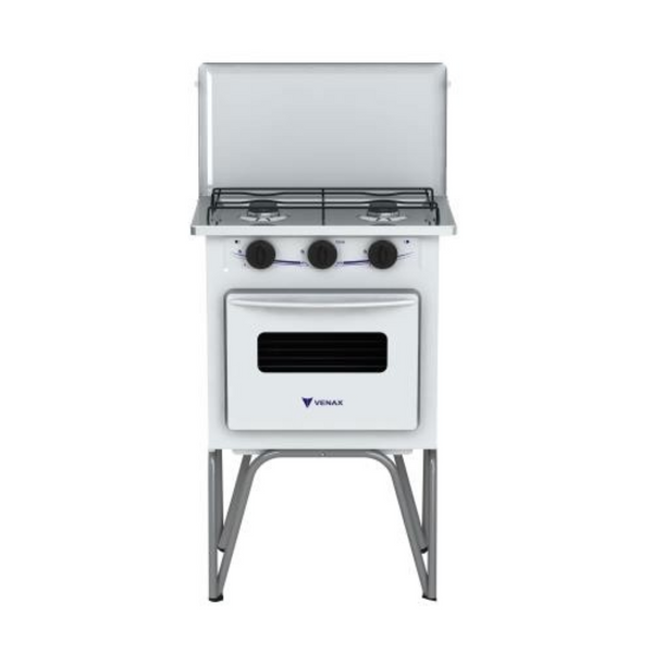 Fogão à Gás Portátil 2 Bocas Gemini com Tampa de Metal Branco 220V