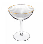 Jogo de 6 Taças Coupe Rojemac Lines Fio Ouro em Cristal 250ml