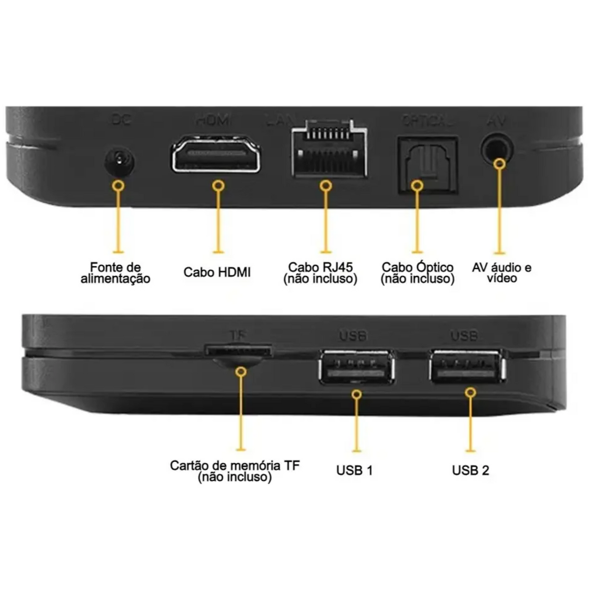 Smart TV Box 4K Aquário STV-3000 8GB 1GB de Memória RAM Preto
