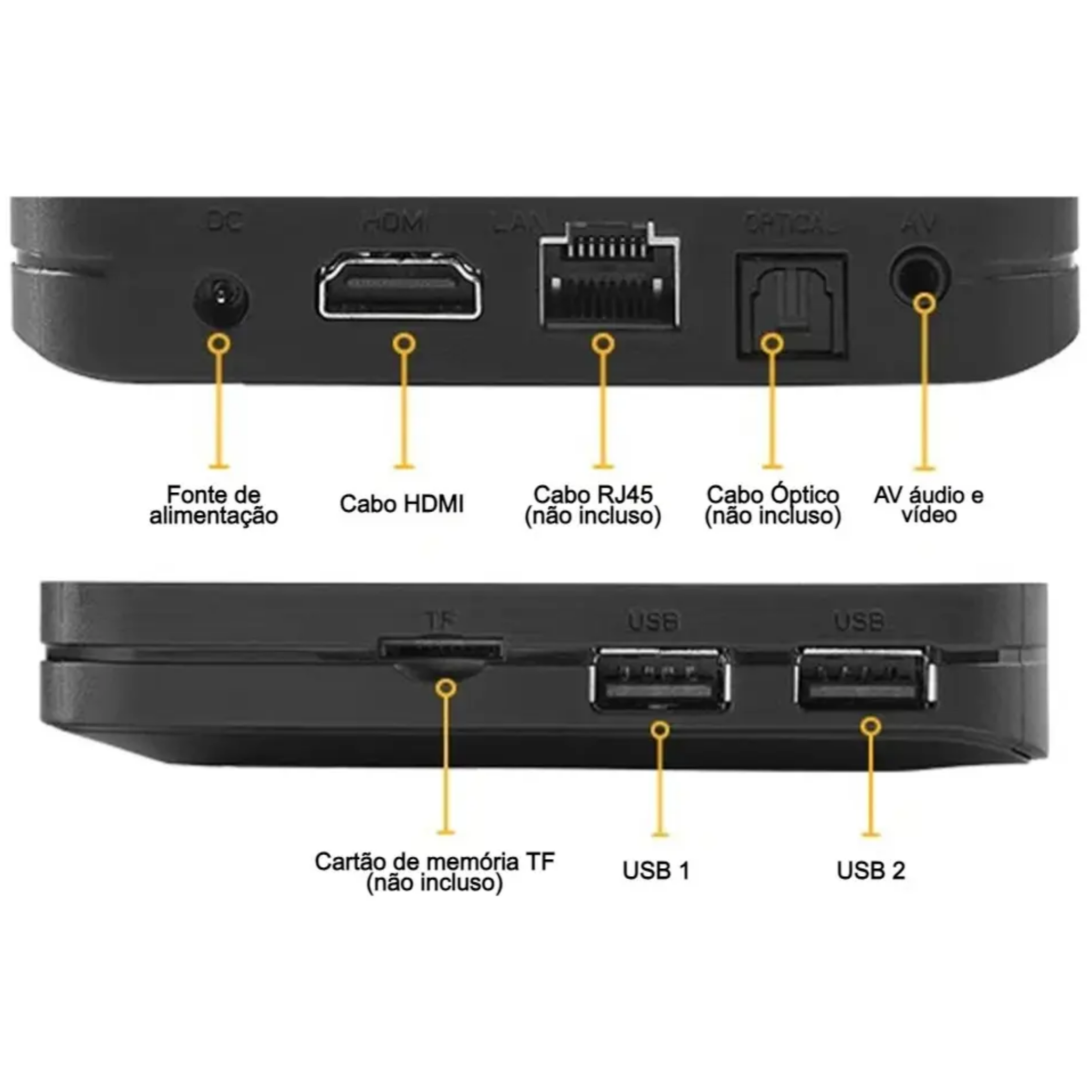 Smart TV Box 4K Aquário STV-3000 8GB 1GB de Memória RAM Preto