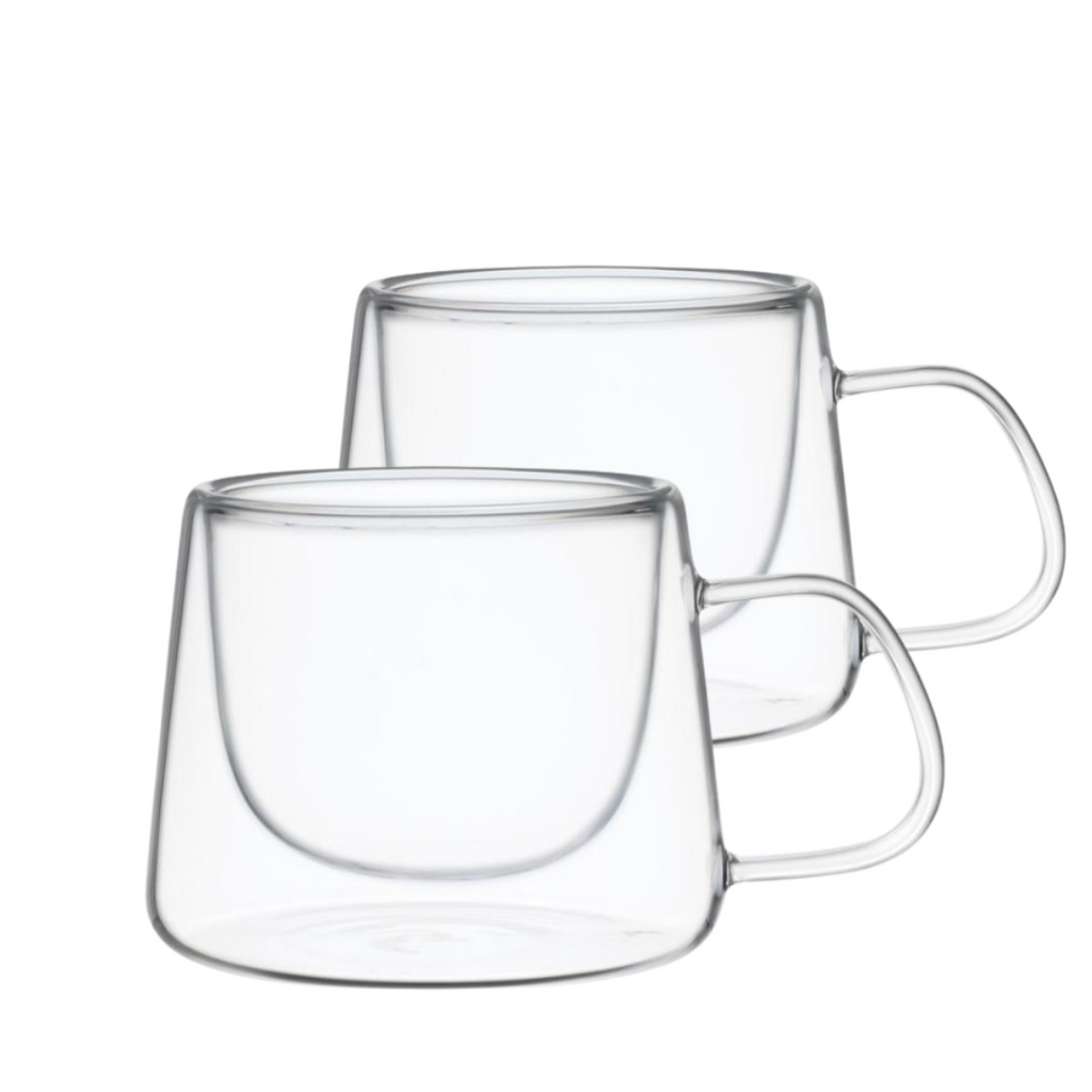 Conjunto 2 Canecas  De Vidro Etilux Parede Dupla Oslo 200ml